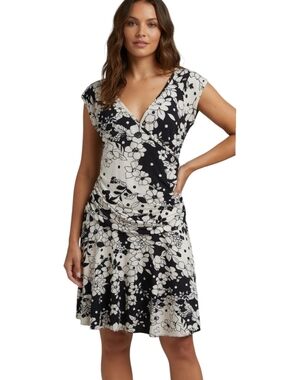 Women's " Tempered Hearts" Black And White Floral Dress( 3 For $30 Item)